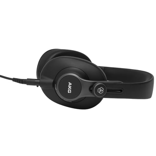 AKG Pro Audio K371 Wired Over-Ear, Closed-Back, Foldable Professional Recording Studio Headphones, Studio Monitor Mixing, Podcast, DJ Stereo Headsets, Black