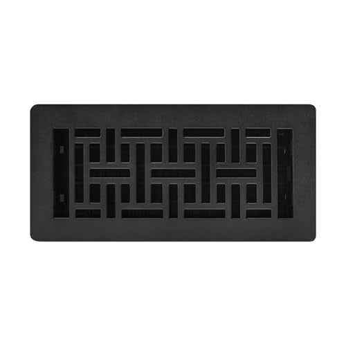 Decor Grates (4-Pack) LAJH410-BLK Oriental Low Profile Floor Register, 4x10 Inches, Textured Black Finish