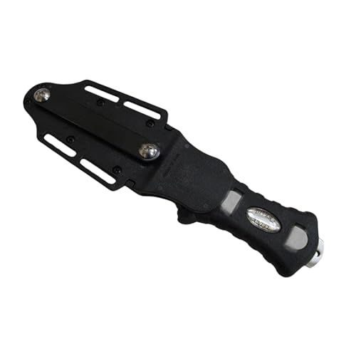 Scuba Choice Compact Stainless Steel Blunt Tip Dive Knife - 2.3" Plain Edge Blade with Ergonomic Nylon Handle, Durable for Scuba Diving, Snorkeling & Water Sports - Black/Silver