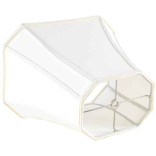 GO&SO Square Cut Corner Lampshades Set of 2, 8x14x11 Inch Medium Table Lamp Shades Cream-Yellow, Natural Fabric Handcrafted, Easy Assembly,Bell Lamp Shade for Floor Lamps Replac for Living Room