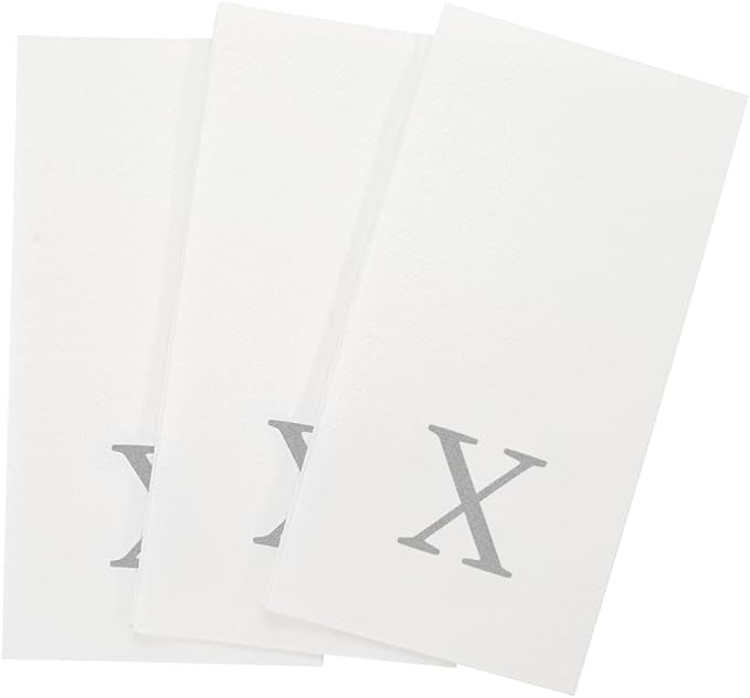 Luxenap 15.8 X 7.9 Inch Linen-Feel Guest Towels, 50 Lettered Hand Towels