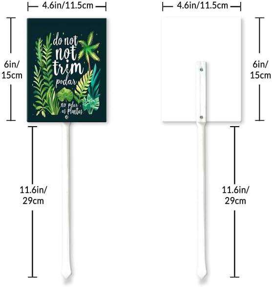 Uptell Do Not Trim No Podar As Plantas Yard Signs with Stakes Aluminum Sign for House/Front Door and Business Outdoor Decoration 7x8.8 Inch