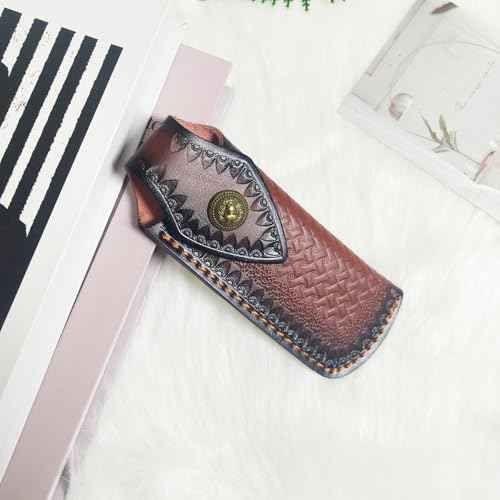 Folding Knife Sheath£¬2.3/6.3" Leather Pocket Knife Sheaths for Belt, Loop Portable Folding Knife Sheath for Camping Hunting Jungle Exploration