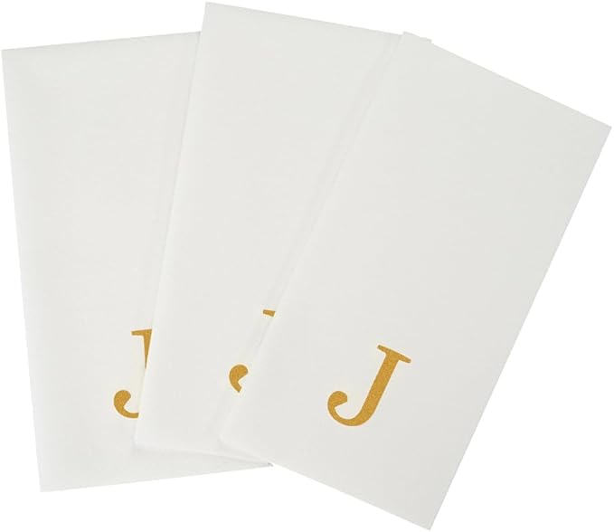 Luxenap 15.8 X 7.9 Inch Linen-Feel Guest Towels, 50 Lettered Hand Towels