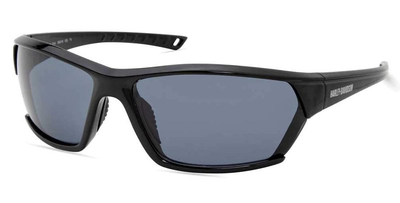 Harley-Davidson Men’s Sunglasses – Contemporary Rectangle Shades with Smoke Gray Lenses & Shiny Black Frame, UV Protection