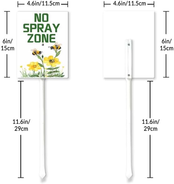 Uptell No Spray Zone Yard Signs with Stakes Aluminum Sign for House/Front Door and Business Outdoor Decoration 8x12 Inch