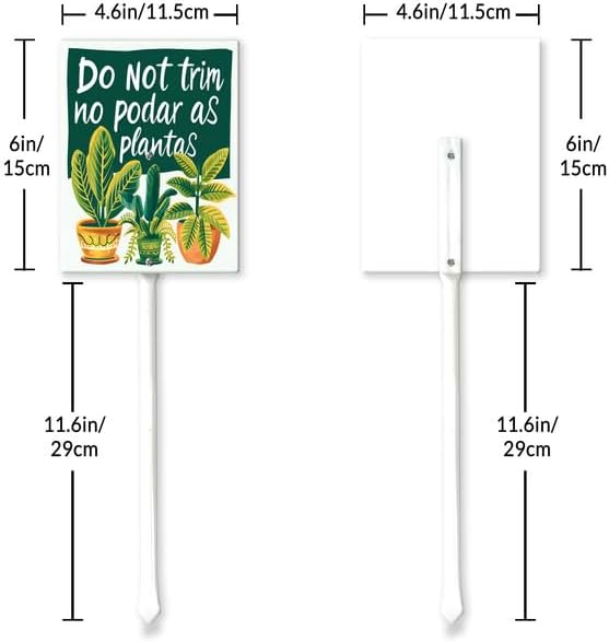 Uptell Do Not Trim No Podar As Plantas Yard Signs with Stakes Aluminum Sign for House/Front Door and Business Outdoor Decoration 8x12 Inch