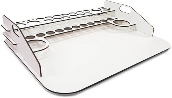 Vallejo - Paint Display and Work Station 40 x 30 cm | Capacity for 24 Bottles of 18 ml. (0.6 fl.oz.) 4 of 35 ml. (1.18 fl.oz.) or 60 ml. (2.02 fl.oz.) 2 of 200 ml. (6.76 fl.oz.) and 10 Brushes