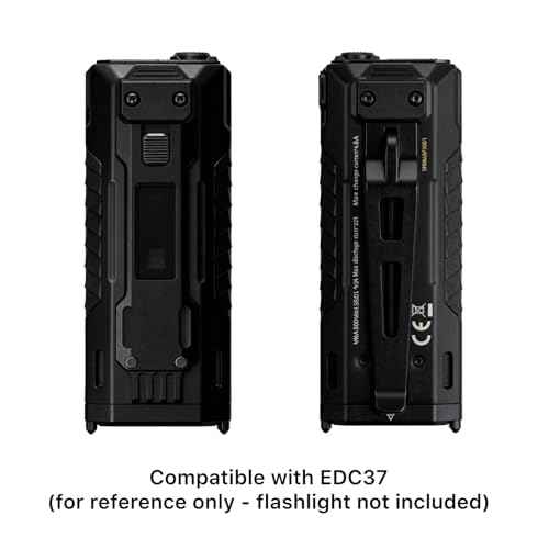 HoldMyGear Belt Clip Flashlight Holder ? Compatible with Nitecore EDC37 (Precision-Fit Belt Mount Holder, Fits Belts up to 2.25" Wide)