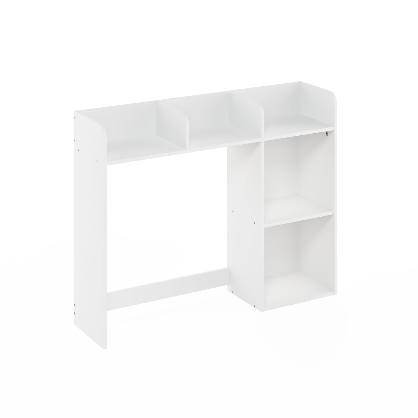 Furinno Classic Desk Shelf, 5-Shelf Desktop Hutch, Book Shelf, 3-Tier Desk Organzier, for Office Supplies, Office Desk Accessories, for Home Office, College, Dorm, White
