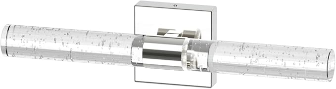 Tipace LED Bathroom Sconces Wall Lighting with Crystal Glass,Chrome Bathroom Vanity Light Fixtures,Modern Wall Lights for Mirror Living Room Hallway(6000K)