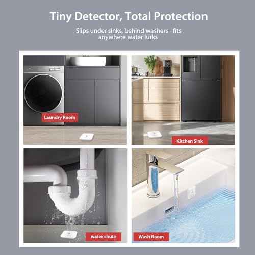 Water Leak Detector for Home - Hub & Mini Water Leak Sensor 4-Pack,App Notifications,Sensors for Kitchen/Bathroom,Smart Water Leak Sensor