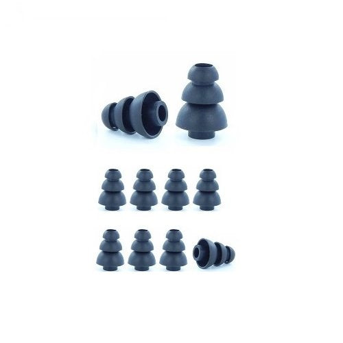 Earphones Plus Black, Small Brand, Triple Flange Replacement Ear Tips, Earbuds for in-Ear Earphones. (See Fit Information in Details Below)