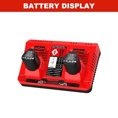 3.5Ah 12V Battery and Charger Replacement for Milwaukee M 12 Battery 48-11-2401 48-11-2411 48-11-2420 48-11-2425 & 48-59-2401 Charger, for Milwaukee Heated Jacket/Coat/Hoodie & 12V Tools