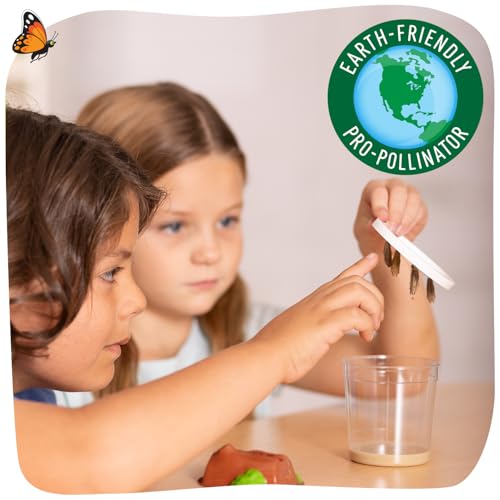 Insect Lore Butterfly Garden Kit – 10 Live Caterpillars, Habitat, STEM Journal, 2 Chrys-a-lid Holding Logs & Feeder – Grow & Release Painted Lady Butterflies – Educational Science Toy