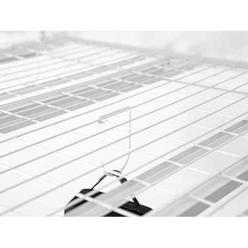 Overhead Rack Hooks for Hanging from Ceiling Rack and Wall Shelving Deck, Heavy Duty Bike Hooks - White (Set of 4)