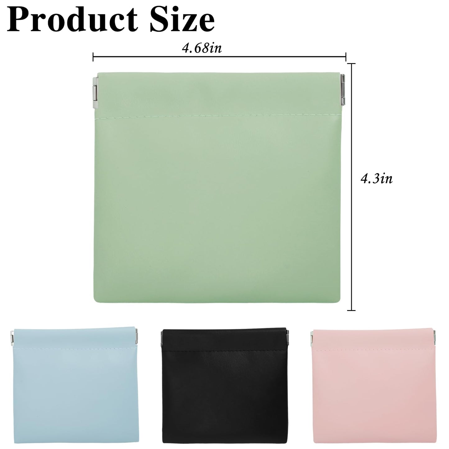 Ruetail Leather Pocket Cosmetic Bag for Purse,4Pcs Waterproof Portable No Zipper Self-closing Cosmetic Bags for Coin Purse Lipstick Cosmetic Accessories Organizer, Travel Kit Storage