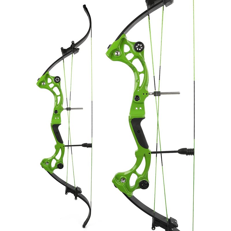 Bowfishing Recurve Bow American Hunting Bows 40-55 Lbs Adjustable Compound Bow Lever Bow IBO 320FPS for Outdoor Hunting Shooting Fishing (Only Green Bow)