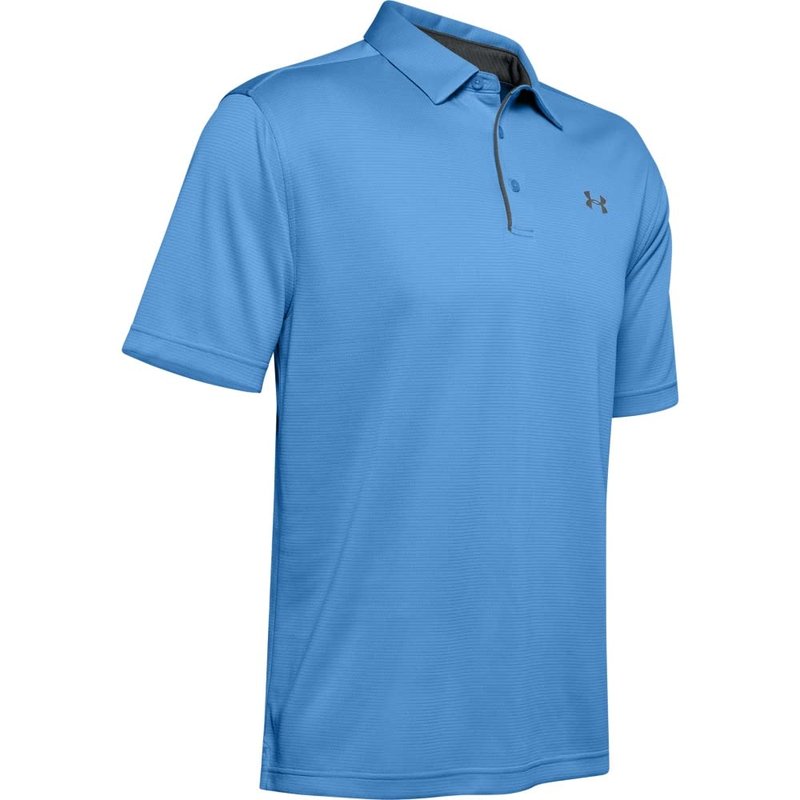 Under Armour Men's Tech Golf Polo, Carolina Blue (475)/Pitch Gray, Medium