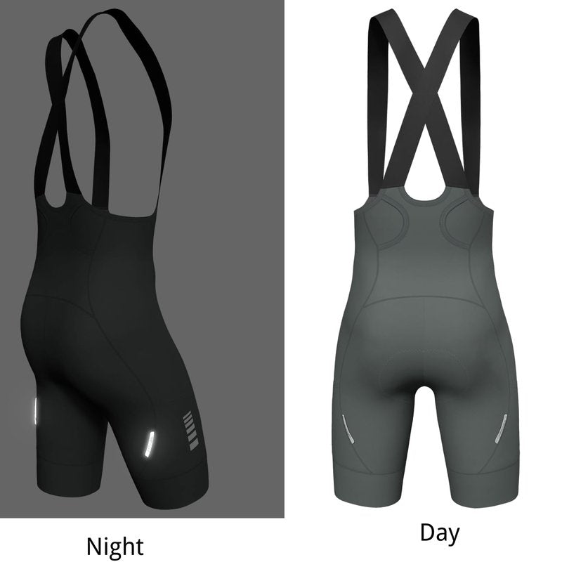 Lo.gas Cycling Bibs Men Shorts 3D Padded Bike Shorts High Stretch Quick-Dry 3 Pockets & 2.56 Inch Non-Slip Leg Grippers Grey L