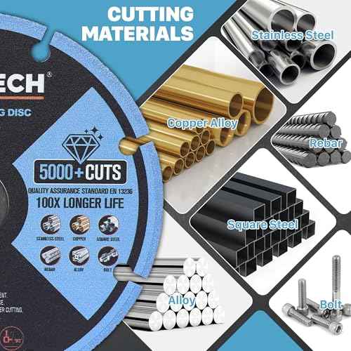 KEENTECH 4 1/2 x 7/8 Inch Diamond Cut Off Wheel for Metal Cutting, Compatible with Angle Grinder