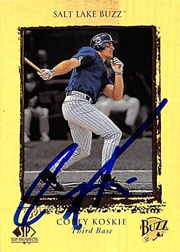 Sports Memorabilia Autograph Warehouse 344114 Corey Koskie Autographed Baseball Card - Minnesota Twins FT 1999 Upper Deck Top Prospects No. 68 Rookie