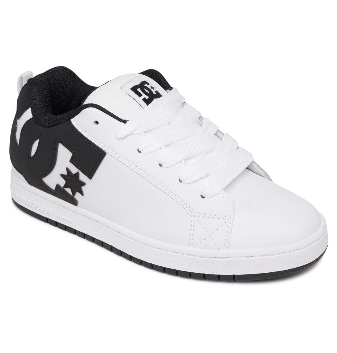 DC Men's Court Graffik Skate Shoe, White/Black/Black,16 M US