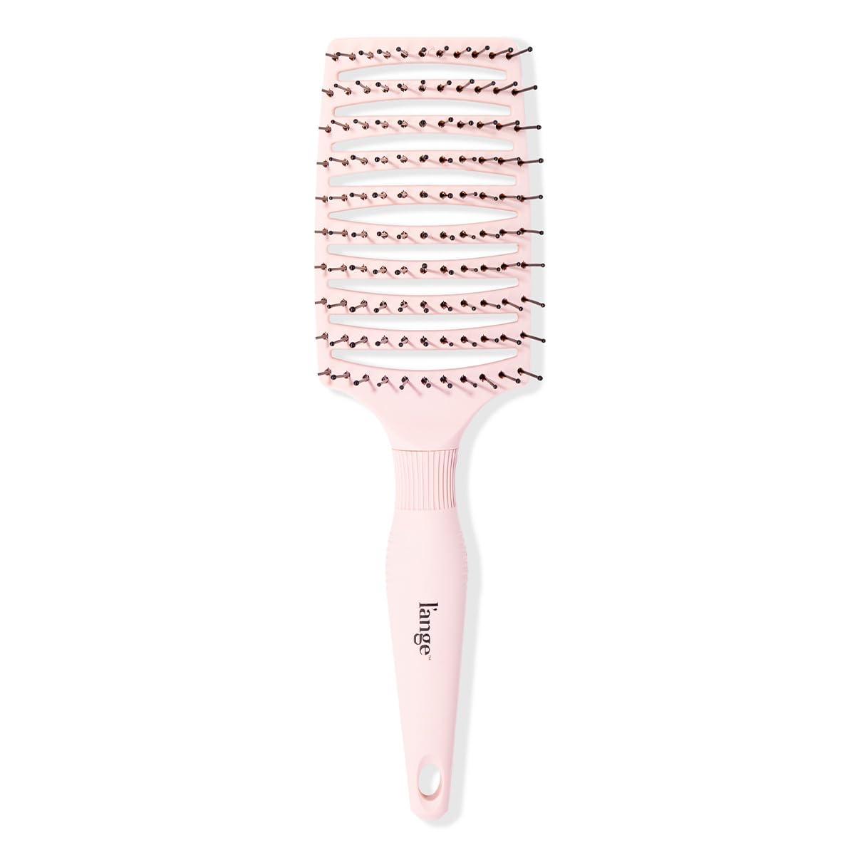L'ANGE HAIR Siena Wide Curved Vented Detangle Brush | Nylon Bristles | Best for Tangles and Knots | Ideal for Men and Women | Vented for Airflow | Black