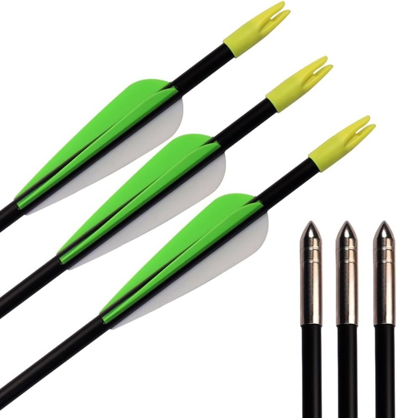 Fiberglass Practice Arrows for Archery - 24/26/28/30 Inch Target Shooting | Safe for Youth & Beginners - 6/12 Pack