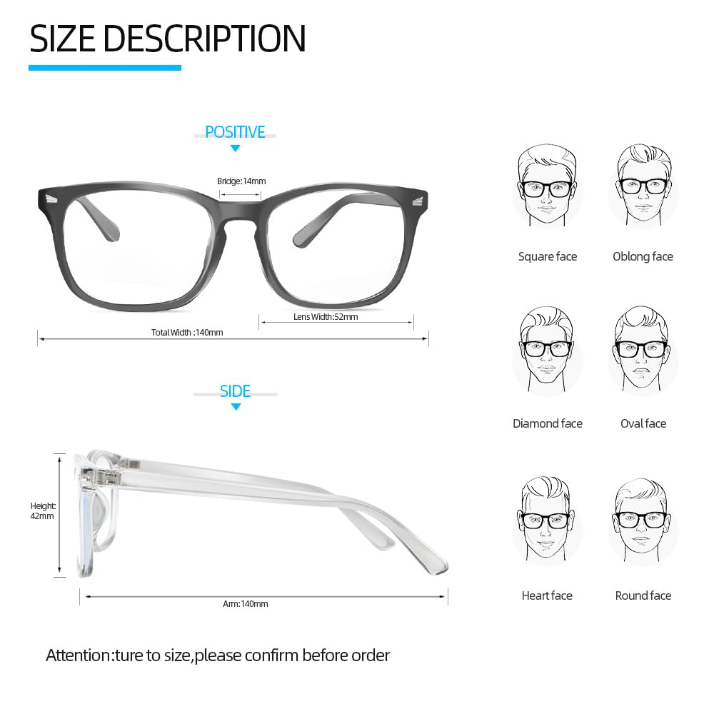 NZKNP Blue Light Glasses for Woman Men,Bluelight Glasses Womens,Blue Light Blocking Clear Black Fake Gaming Glass Accessories Computer Glass