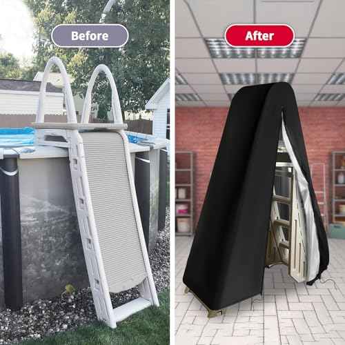 Kasla Pool Ladder Cover, Waterproof and Heavy-Duty, Fits 7200 Roll Guard A Frame Ladder Above Ground & Outdoor Patio Swimming Pool Platform Ladders (Only Cover)