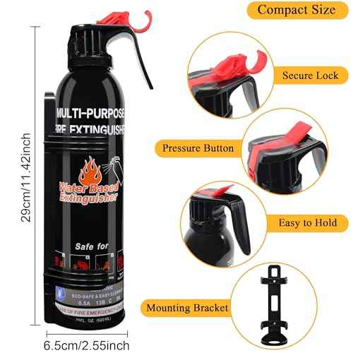 Fire Extinguisher for Home, 6 Pack Vehicle Fire Extinguishers with Mount, Portable Fire Extinguisher Effective on A, B, C, K Fires, Water-Based Extinguisher for Car Boat Office Truck Kitchen Garage RV