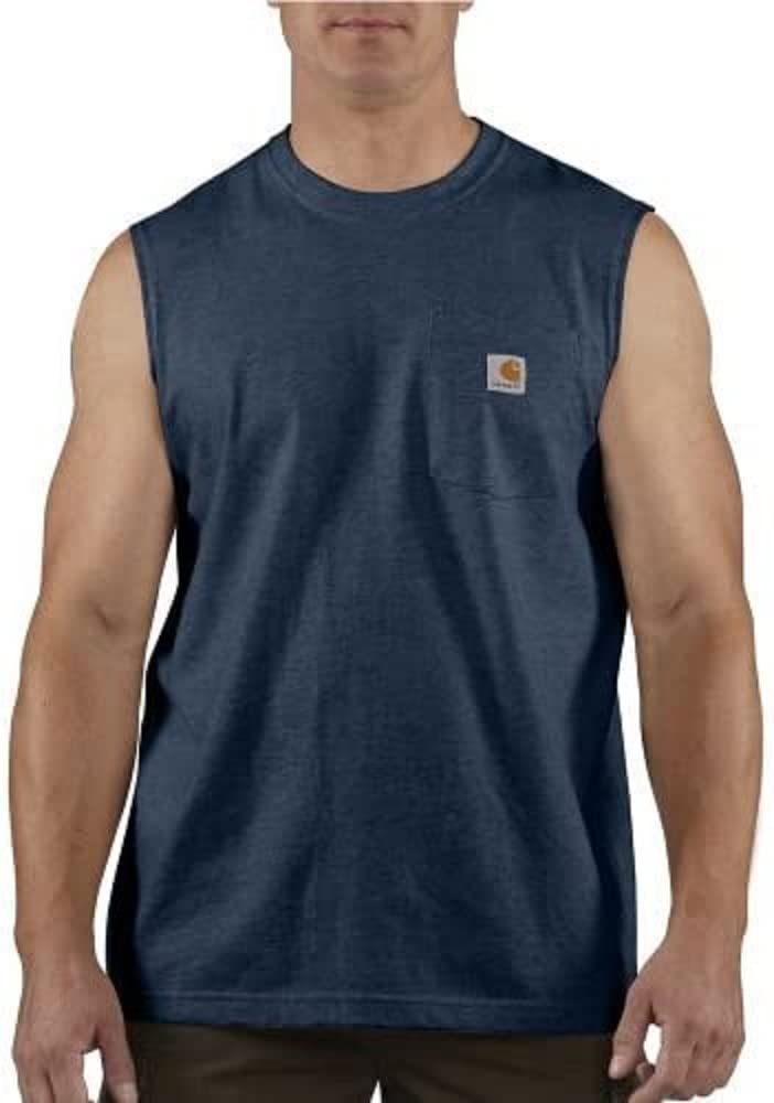 Carhartt Men's Dearborn Relaxed Sleeveless T-Shirt, Navy, Large