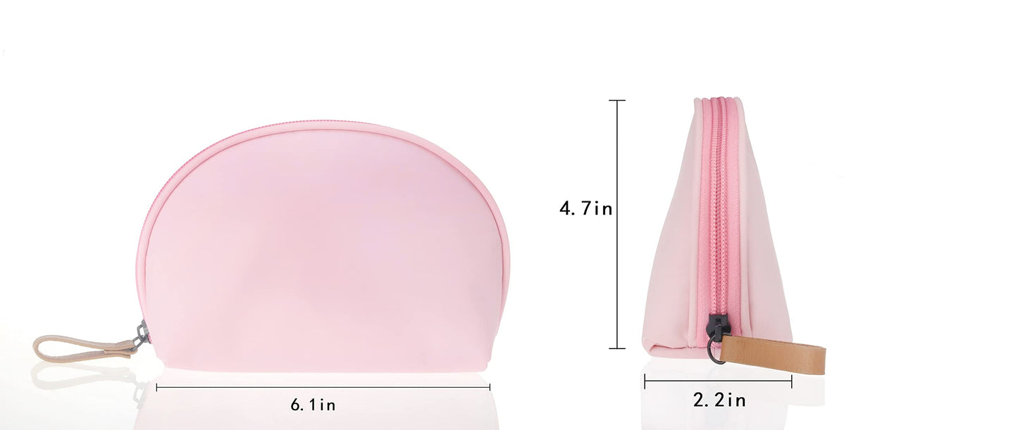 Kososuru Small Makeup Bag for Purse Portable Waterproof Cosmetic Bag Travel Makeup Pouch for Women (Nylon, Pink)