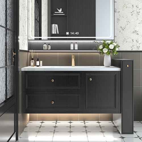 Abyssaly Black Wood Peel and Stick Wallpaper Decorative Self-Adhesive Contact Paper Film for Furniture Real Wood Contact Paper for Cabinets and Drawers Easy to Clean17.71" X 78.7"