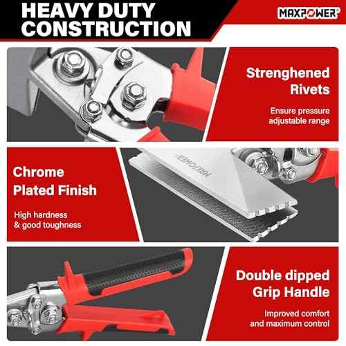 MAXPOWER Sheet Metal Hand Seamer, 3-inch and 6-inch Straight Jaw Sheet Metal Bender Tools with Ergonomic Handle, 2-Pack Metal Bending Tools