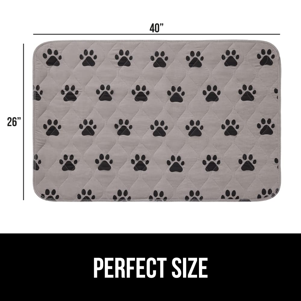 GORILLA GRIP Washable Puppy Pads, 40x26, Slip Resistant Dog Crate Mat, Waterproof Cloth Pee Pad for Training Puppies in Playpen, Reusable Pet Incontinence Blanket, Protects Sofa, Furniture, Floors