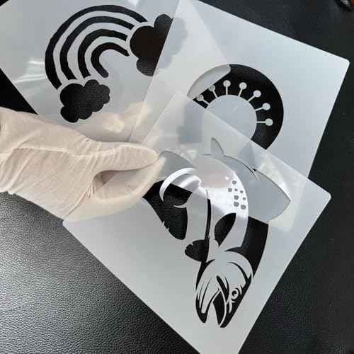 MAGJUCHE Mouse Stencil 6 Inches, Reusable Rat Animal Stencil for Painting DIY Crafts Decor