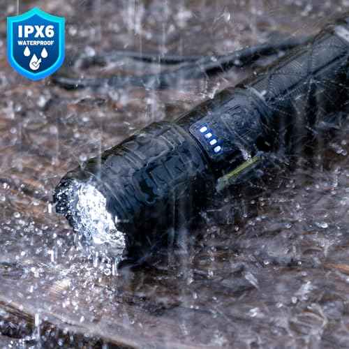 Rechargeable LED Flashlights High Lumens, 99,000 Lumen Super Bright Flashlight with 7 Modes & Waterproof, Powerful USB Rechargeable Handheld Flash Light for Camping Home(2 Pack)