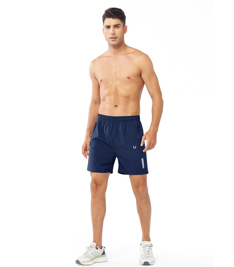 NORTHYARD Men's Athletic Running Shorts Gym Workout 7"/9"/5" Quick Dry Lightweight Sports Basketball Tennis 3 Zipper Pockets DARKBLUE-5inch 2XL