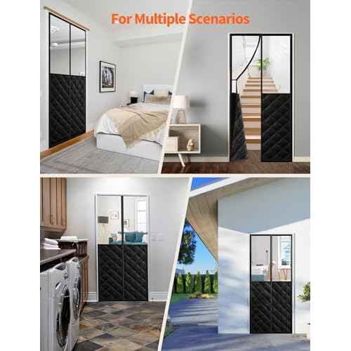 Magnetic Thermal Insulated Door Curtain for 38"x 82" Doors, Visible Door Cover for Heat Insulation, Magnetic Closure Thick Blanket for Doorway to Keep Warm in Winter Cool in Summer