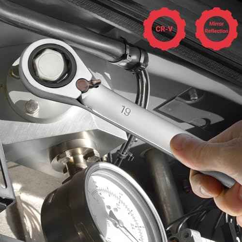 Towallmark Ratcheting Wrench Set 12pcs, Metric Standard Wrench Sets, Combination Ratchet, Metric 8-19mm, 72-Teeth,Cr-V Steel Ratchet Wrenches Set with Pouch for Motorcycle/Car/Mechanical Etc