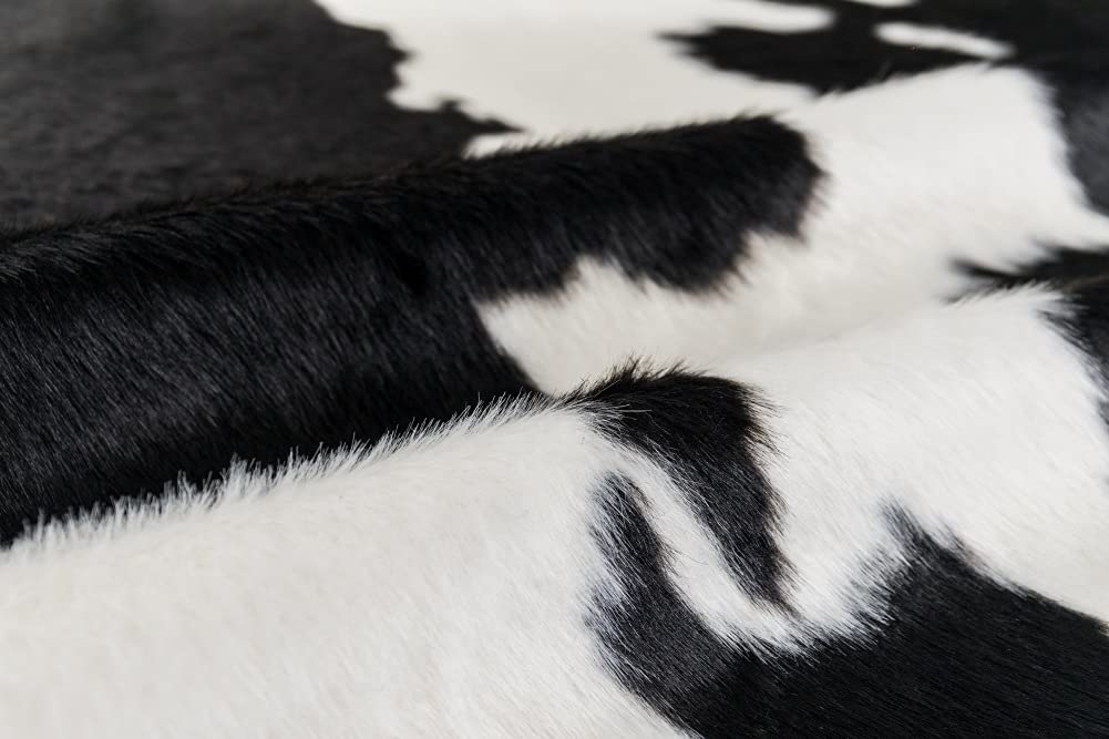 Larger Cow Print Rug Black and White Faux Hide Area Rug Faux Cowhide Rugs Animal Printed Area Rug Carpet for Home 62.2in x 86.6in/5.2 x 7.2ft