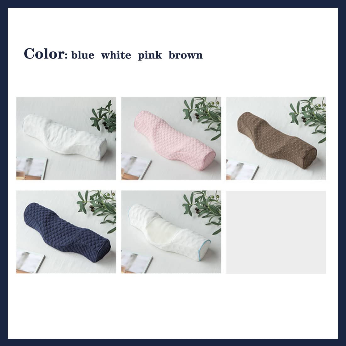 Cervical Neck Pillow for Pain Relief Sleeping, Neck roll Pillow Memory Foam for Stiff Neck Pain Relief ,Travel Bolster Pillow for Bed for Side Sleepers Back Sleeper. (Blue)