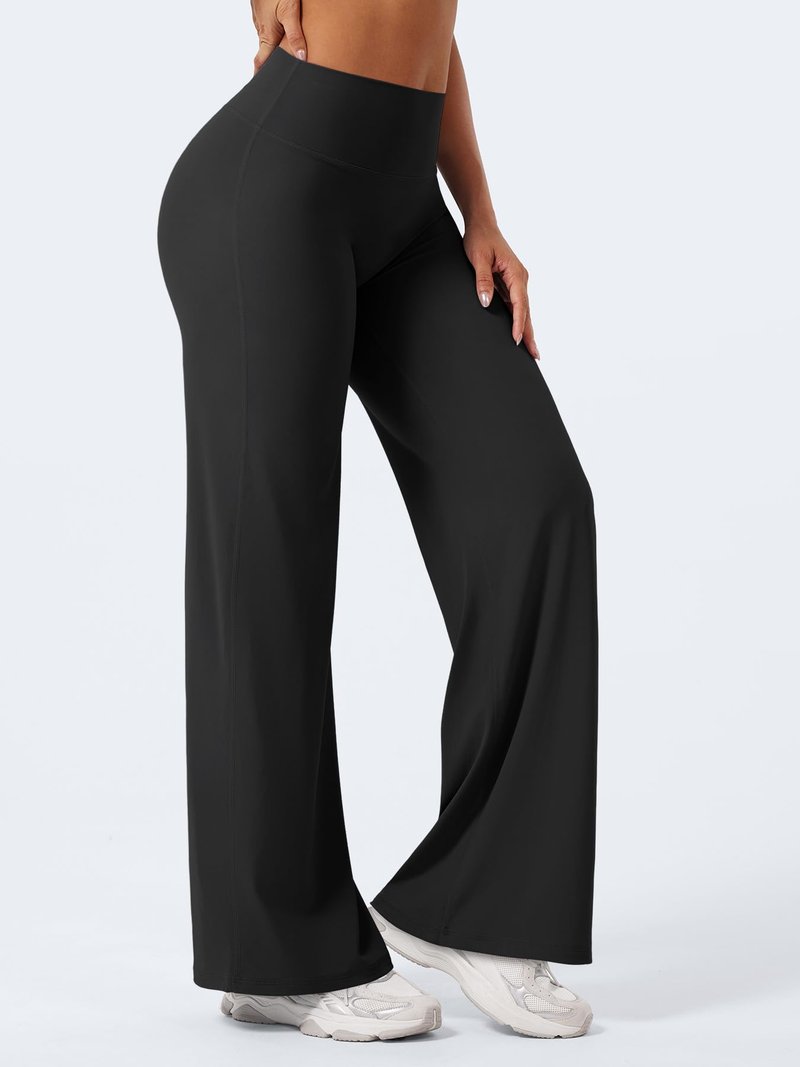 YEOREO Workout Leggings Womens No Front Seam Straight Leggings 31.5" Thin Fleece High Waist Buttery Eddiy Gym Yoga Pants Black XL