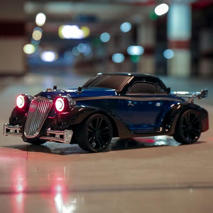1:16 Scale Off-Road Retro Classic Car SCY-16302-2.4G 4WD 35km/h High-Speed Racing Damping Climbing Off-Road Vehicles Christmas Birthday Gift for Adults(Metal Blue)