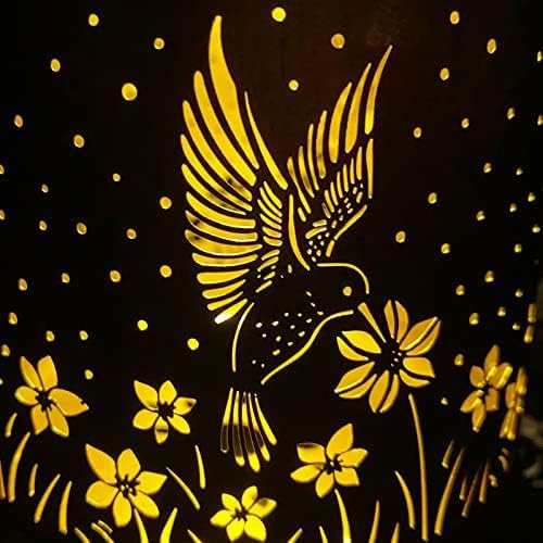 2 Pack Hummingbird Birthday Gifts for Women Mom Grandma Solar Lanterns Outdoor Waterproof Garden Decor Metal Hanging LED Decorative Light for Patio Yard Lawn Backyard Front Porch Gardening Gifts