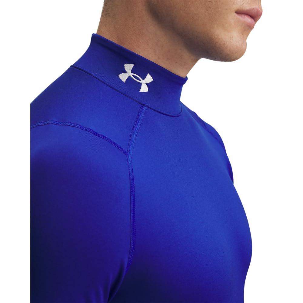 Under Armour Men's ColdGear Armour Fitted Mock, (400) Royal / / White, Medium Tall