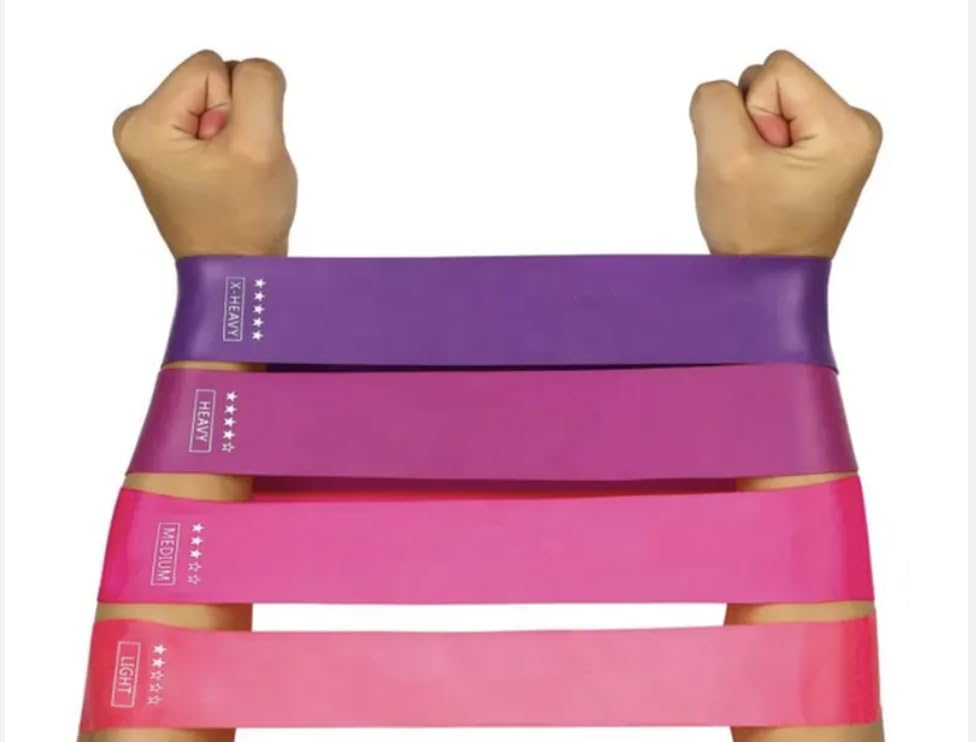 WODFitters Bandelicious Mini Bands Set - 4 Exercise Workout Resistance Bands - Exercise Loops - Workout Flexbands for Stretching, Physical Therapy, Rehab, Home Fitness and Muscle Activation