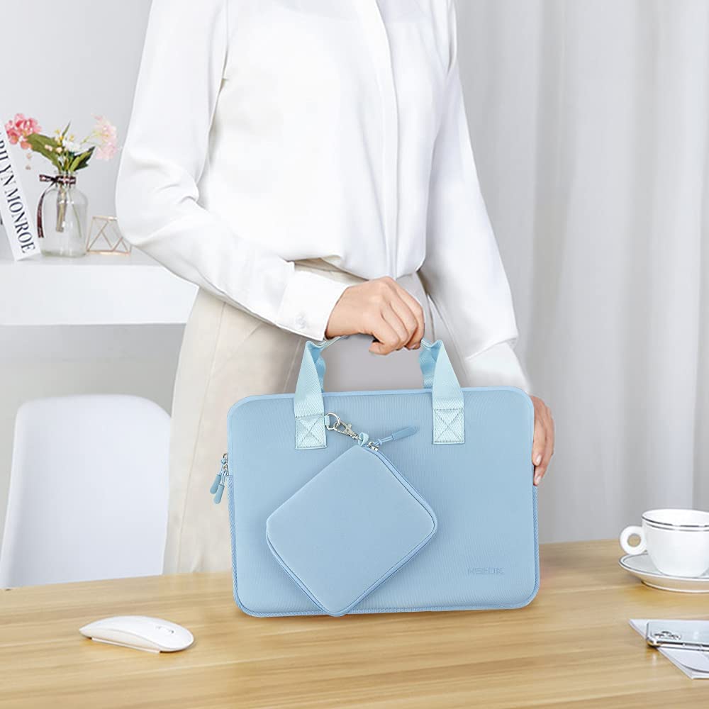 Hseok Laptop Sleeve 13.3-14 inch Case with Small Pouch, Neoprene Computer Bag Compatible with MacBook Neo/Pro 14 M5/M4/M3/M2/M1, Mac Air/Pro 13.3, XPS 14 and Most 13-14 inch Notebooks,S02B01
